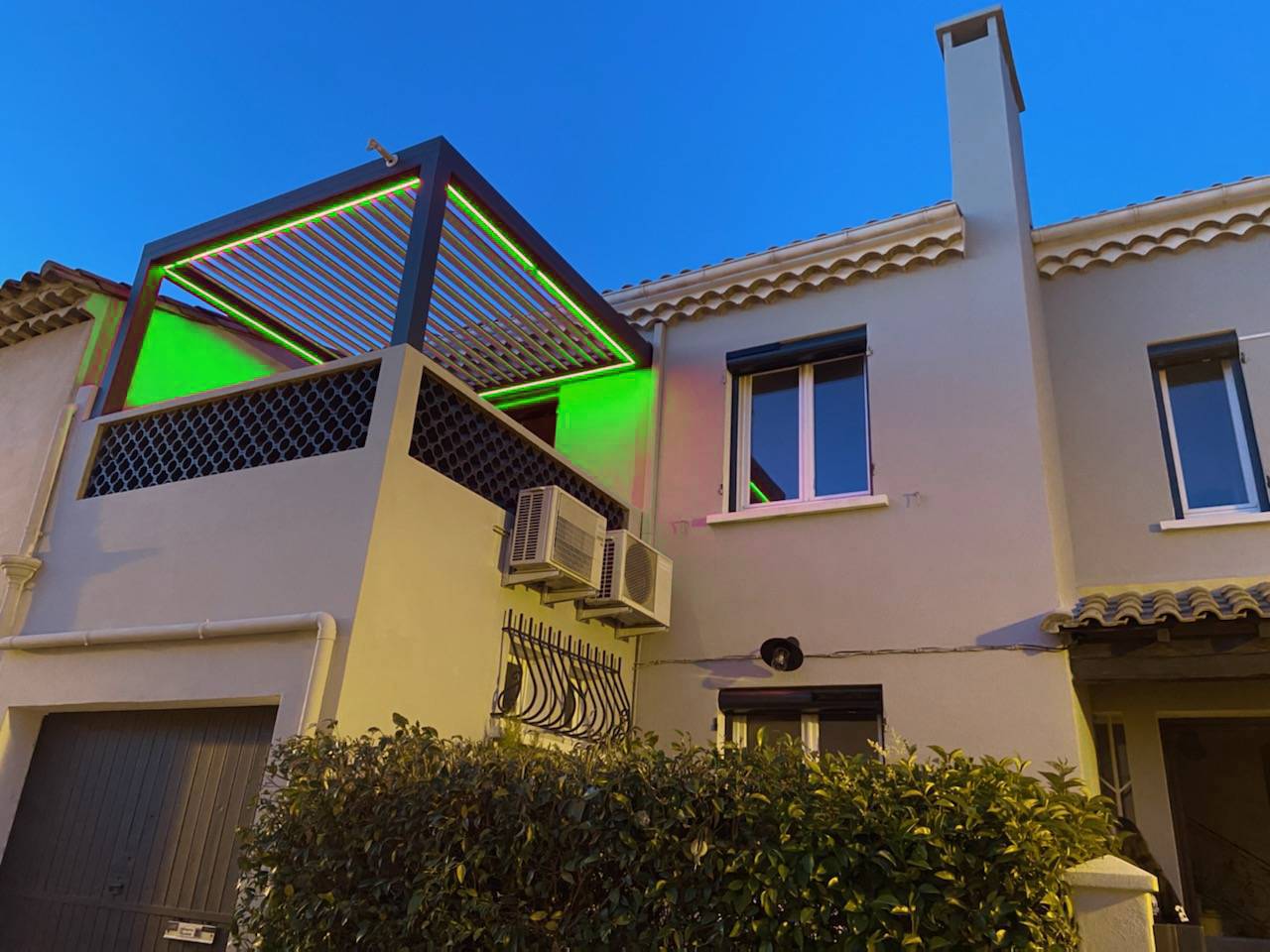 led pergola vert